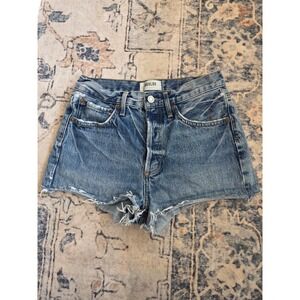 AGOLDE Women's Size 23 Parker 5 button fly 100% Cotton Cut Off Denim Shorts
